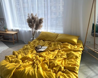 Cozy Honey Satin Bedding Set - Queen or King Size Options - 100% Cotton Luxe