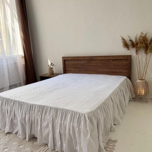 Natural 100 % cotton BedSkirt/Ruffled bed skirt/Bed skirt Queen,King,Full,Twin and custome size avaible