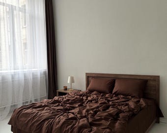 Chocolate Cotton Bedding Set: Soft Duvet Cover, Pillowcases, Sheet