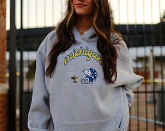 Michigan Christmas embroidered hoodie