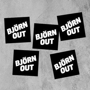 15x Björn Out Sticker 5x5cm, hochwertiger Outdoor Sticker