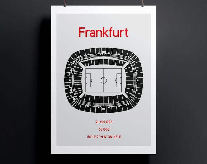 Minimalist illustrated football stadium, poster design for home and office