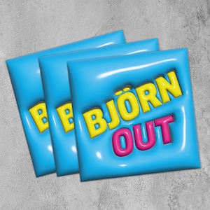 10x "Björn Out" sticker 10 x 10 cm, hoogwaardige buitensticker