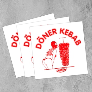 10 adesivi Doner Kebab 10 x 10 cm, adesivi per esterni di alta qualità