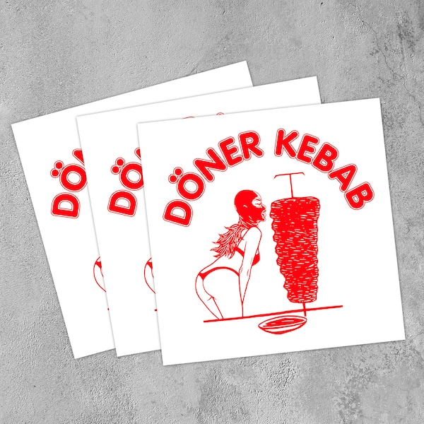 3x doner kebab sticker 10 x 10 cm, high-quality outdoor sticker