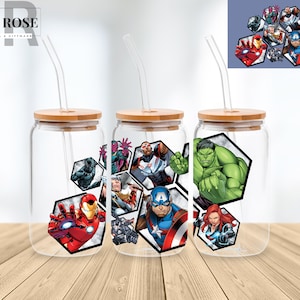 Movie Cartoon 16 Oz Libbey Glass Can Wrap Png Sublimation Digital Instant Download, Cartoon Libbey Png, Glass Cup, Coffee Cup, Glass Jar