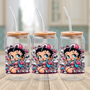 16 Oz Libbey Glass Can Wrap Png Sublimation Digital Instant Download, Cartoon Libbey Png, Glass Cup, Coffee Cup, Glass Jar