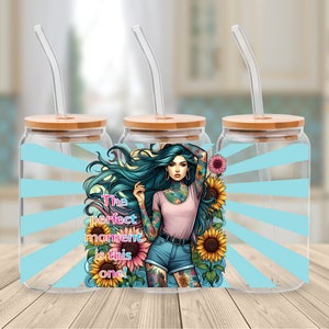 Self Love 16 Oz Libbey Glass Can Wrap Png Sublimation Digital Instant Download, Cartoon Libbey Png, Glass Cup, Coffee Cup, Glass Jar