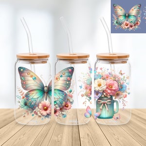 16 Oz Libbey Glass Can Wrap Png Sublimation Digital Instant Download, Cartoon Libbey Png, Glass Cup, Coffee Cup, Glass Jar