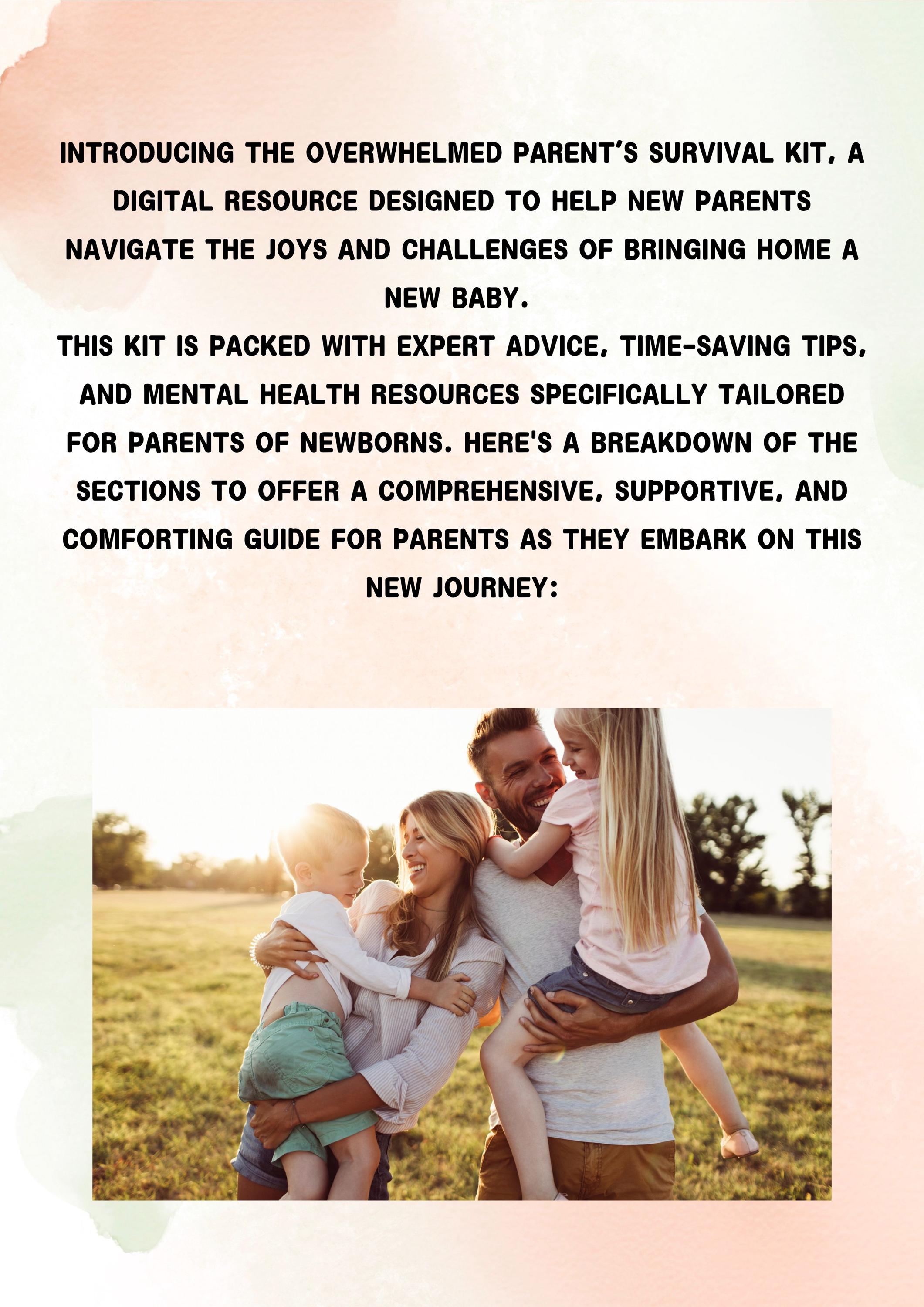 Parenthood Survival Guide: Baby Care Journal Planner (printable - Main Image