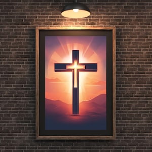 Inspirerende kruiskunstprint: op geloof gebaseerd huisdecor (digitale download)