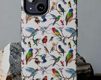 Colorful Birds Pattern Phone Case | Nature Lover Gift