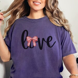 Coquette Valentines Day Love Bow Tshirt, Trendy Coquette Gift For Her, Coquette Clothes and Tops