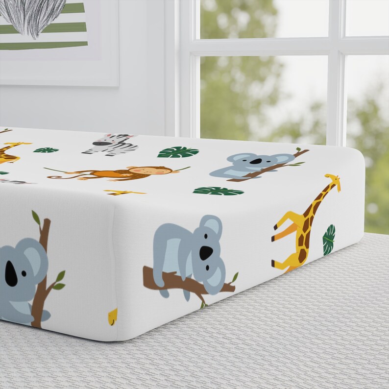 Safari Animal Theme Baby Changing Pad Cover for Changing Table Etsy