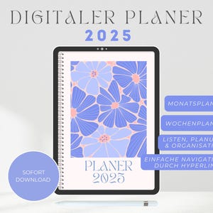 Digital Planner 2025 | Digital planner German | Minimalist Planner | Hyperlinked Planner | GoodNotes Planner | 2025 planner