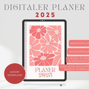Digital Planner 2025 | Digital Planner German | Minimalist Planner | Hyperlinked Planner | GoodNotes Planner | 2025 Planner dated