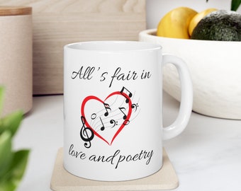 All's Fair In Love And Poetry Mug: Swiftie Coffee Cup