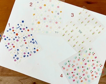 5D embossed nail sticker, cute nail decal, DIY, gel polish, notebook diary, heart flower rainbow monster moon bow, spring, Valentine’s Day
