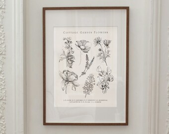 Vintage Blumen Poster: Cottage Garden Blumen Poster (Digitaler Download)