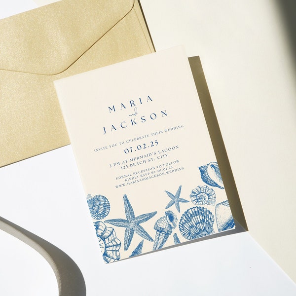 Beach Wedding Invitation - Etsy