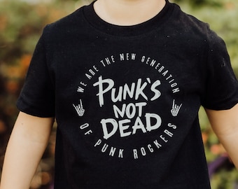 Punk's Not Dead Toddler Shirt, Punk Rock Kids T-Shirt for Cool Kids, New Generation Music Lover Shirt for Baby, Baby's First Concert Tshirt