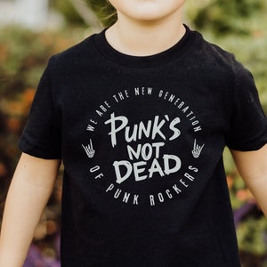 Punk&#39;s Not Dead Toddler Shirt, Punk Rock Kids T-Shirt for Cool Kids, New Generation Music Lover Shirt for Baby, Baby&#39;s First Concert Tshirt