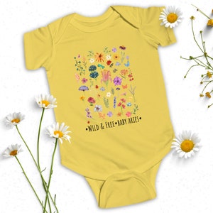 Simpatico vestito da bambino Ariete con fiori di campo, miglior regalo per la futura mamma astrologica, tema del segno zodiacale solare per baby shower, regalo per neonato per la mamma spirituale