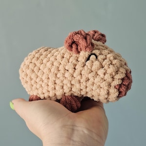 Cute Capybara Crochet Plushie, Small Pocket Pet Capybara Stuffed Animal, Capybara Birthday Gift for Kids