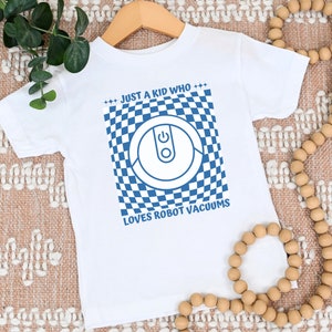 Cute Toddler Robot Vacuum Cleaner Shirt, Fun Retro Style Kids Vacuum T-Shirt, Best Gift for Robot Vacuum Obsessed Child, Gift for Grandchild