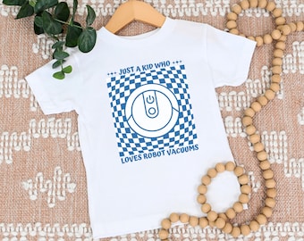 Niedliches Kleinkind Roboter-Staubsauger-Shirt, Spaß-Retro-Stil Kinder-Vakuum-T-Shirt, bestes Geschenk für Roboter-Vakuum besessenes Kind, Geschenk für Enkelkind