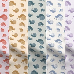 Garden Snails Fat Quarter Fabrics | Hand Drawn Designs | Medium Scale | Cotton 21 inch  x 18 inch Fabric