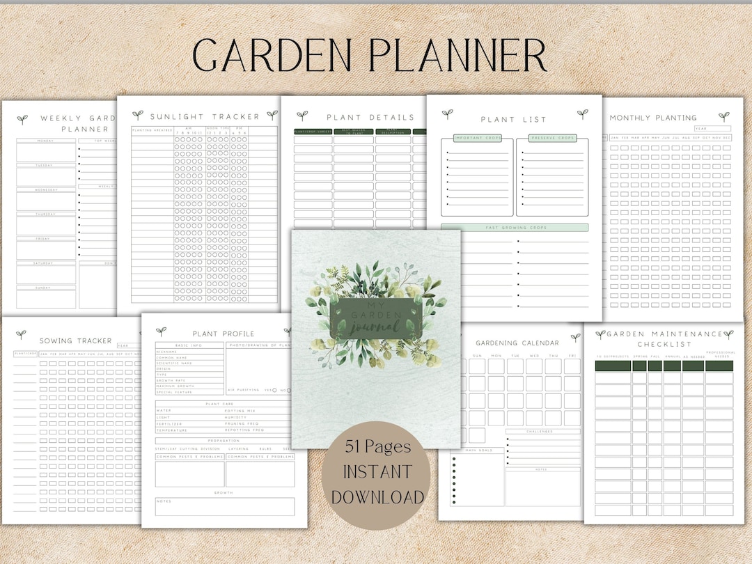 2026 Garden Planner Printable • Seed Tracker • Vegetable Garden Layout ...