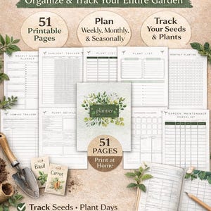 2026 Garden Planner Printable • Seed Tracker • Vegetable Garden Layout ...