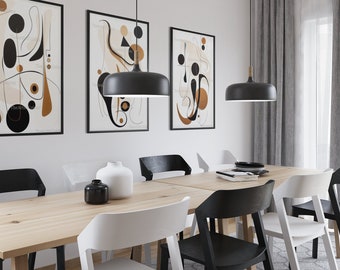 Neutral Abstract Art Print Set, Modern Gallery Wall Decor (Digital Download)