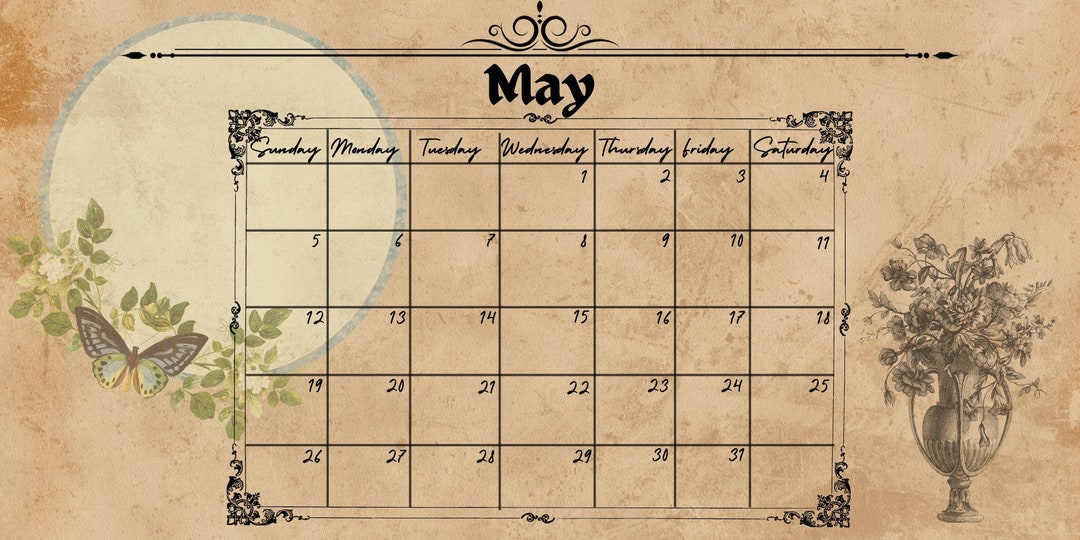 Printable Vintage Calendar