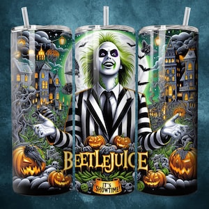 Beetlejuice Tim Burton Halloween 20oz Tumbler. Tumbler. Movie Tumbler. Sublimation Tumbler. Drinkware. 3D Tumbler