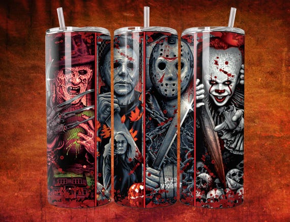 Horror Movie Classics Halloween Tumbler, 20oz Tumbler, Halloween Gift Mug, Classic Horror Fan Gift, tumbler drinkware