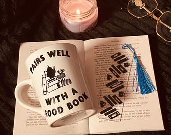Book Lover Gift Set: Ceramic Mug & Acrylic Bookmark