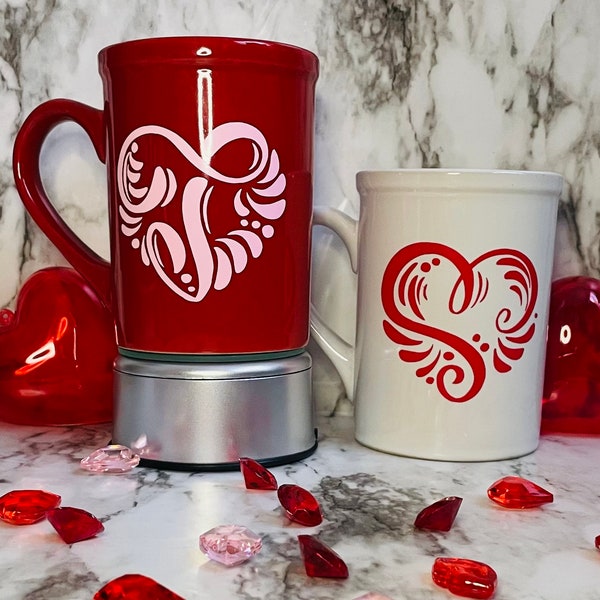 Mug personnalisé avec monogramme initial et coeurs liés - Sirotez avec style - Cadeau parfait pour la Saint-Valentin - Fait partie de notre collection Love & Sip