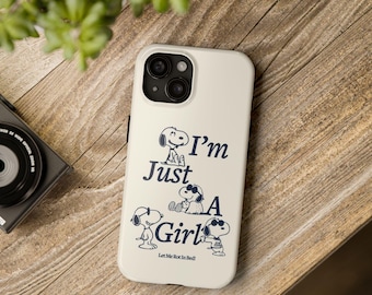 Funny Phone Case I'm Just A Girl Let Me Rot in Bed Tough Phone Cases, Sarcastic Girl Power Cover, Protective Cell Phone Case, Cool Teen