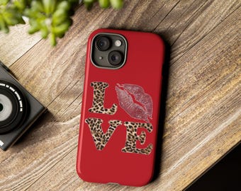 Love kiss Leopard Print Phone Case Animal Print Phone Cover Leopard Y2K iPhone Case Trendy Vintage Case Aesthetic