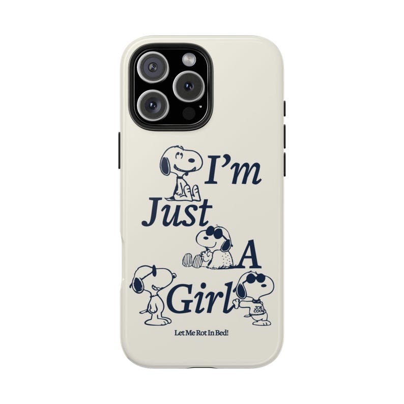Funny Phone Case I'm Just A Girl Let Me Rot in Bed Tough Phone Cases, Sarcastic Girl Power Cover, Protective Cell Phone Case, Cool Teen image 2