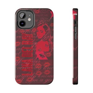Lana Del Rey Aesthetic Tough Phone Case - Red Gothic Feminine Design, Sad Girl iPhone/Samsung Cover, Moody Vintage Tumblr Vibe