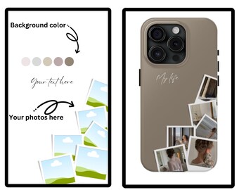 Personalised Photo Collage Phone Case, Custom Pictures Tough Phone Case for iPhone & Samsung, Gift Cover