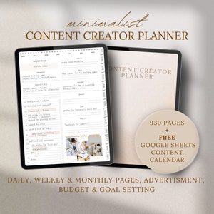 Digital Content Creator Planner  Social Media Planner  Content Planner  iPad Content Planner  Instagram Planner YouTube Planner Blog Planner