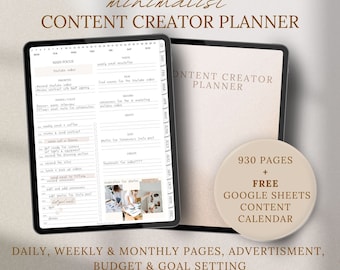 Digital Content Creator Planner  Social Media Planner  Content Planner  iPad Content Planner  Instagram Planner YouTube Planner Blog Planner