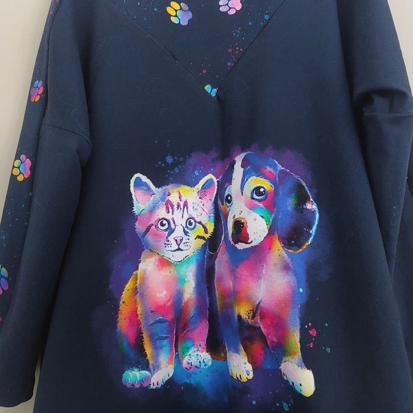 Robe motif  petit chat chien