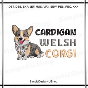May include: Embroidered design of a Cardigan Welsh Corgi dog sitting with the text "CARDIGAN WELSH CORGI" in black, gray, and gold lettering.