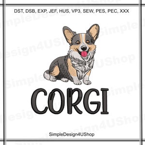Cardigan Welsh Corgi Machine Embroidery Design (Digital Download)