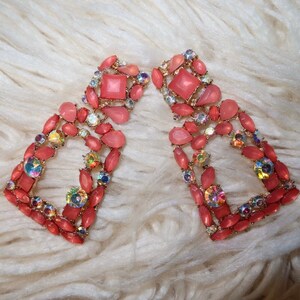 Peach Sprakle Earrings | Costume Jewelry | Wedding | Bridesmaids | Trendy Earrings